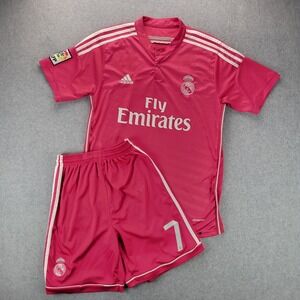 Kids Adidas 2014/2015 Real Madrid Pink Soccer Football Jersey Set Youth Medium